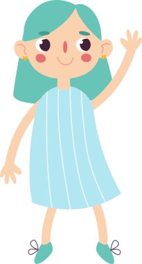 Elbise Vektörü İllüstrasyonlu Kız