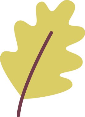 Meşe Ağacı Yaprak Vektörü İllüstrasyonu