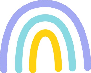 Gökkuşağı Çizgi Film Simgesi Vektör İllüstrasyonu