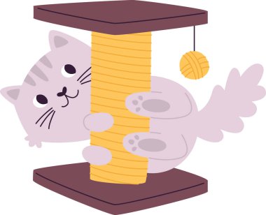 Çizik Posta Vektörü İllüstrasyonlu Kedi