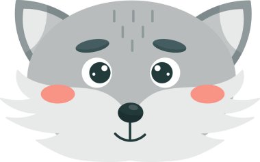 Kurt Hayvan Başı Vektör İllüstrasyonu