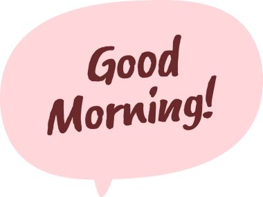 Günaydın Harfli Bulut Vektörü İllüstrasyonu