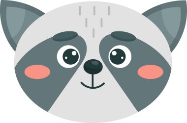 Rakun Hayvan Başı Vektör İllüstrasyonu