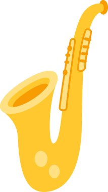 Saksafon Müzik Aletleri Vektörü İllüstrasyonu