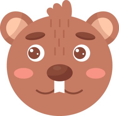 Kunduz Hayvan Başı Vektör İllüstrasyonu