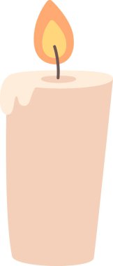 Yanan Mum Aksesuar Vektör İllüstrasyonu