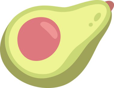 Avokado Meyve Yarı Vektör İllüstrasyonu