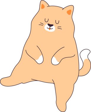 Oturan Kedi Hayvan Vektörü İllüstrasyonu