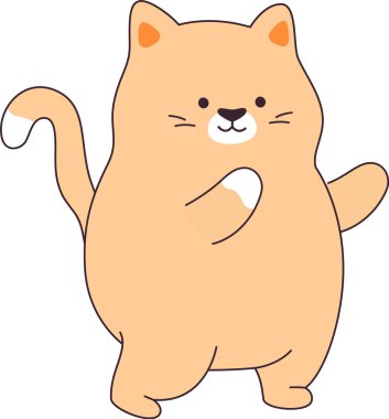 Kedi Komik Hayvan Vektörü İllüstrasyonu