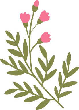 Yaban Çiçekleri Şube Vektörü Resmini Bırakıyor