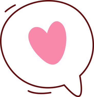 Konuşma Baloncuğu Vektörü İllüstrasyonunda Kalp