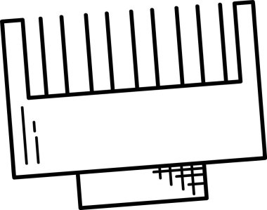Saç Kırpıcı Eklentisi Ana Hattı Vektör İllüstrasyonu