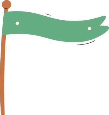 Flag on Stick Vektör İllüstrasyonu