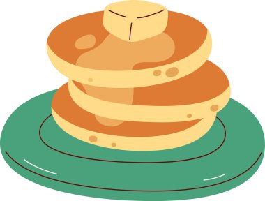 Tereyağı Vektörü İllüstrasyonlu Krep