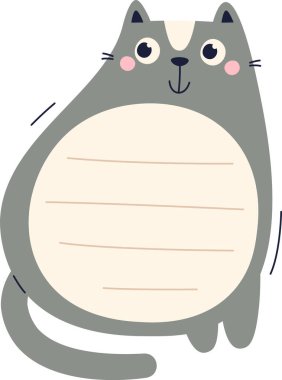 Kedi Vektörü İllüstrasyonlu Not Defteri