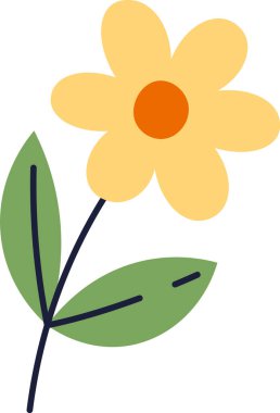 yaprakları ile vektör çizim çiçek