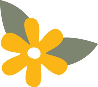 yaprakları ile vektör çizim çiçek