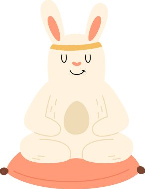 Tavşan Yoga Vektörü Resmini Yapıyor