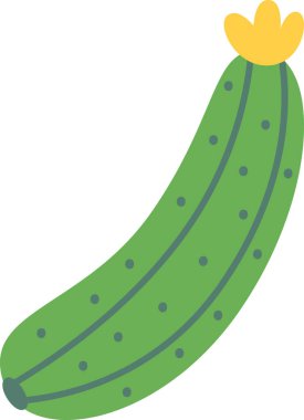 Salatalık Sebze Simgesi Vektör İllüstrasyonu