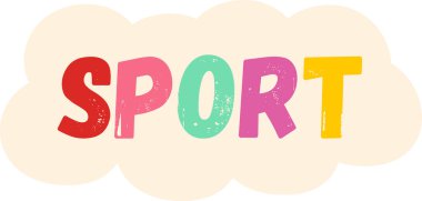 Spor Harfleri Etiketleme Vektör İllüstrasyonu