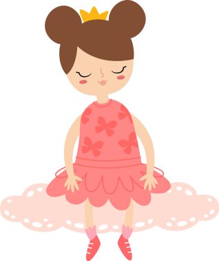 Bulut Vektörü İllüstrasyonunda Oturan Kız