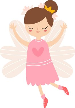 Peri Kız Dans Eden Vektör İllüstrasyonu