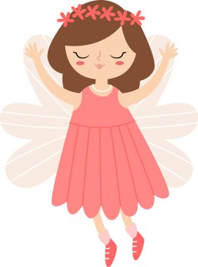 Peri Kız Dans Eden Vektör İllüstrasyonu