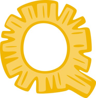 Q Harfi Ananas Vektörü İllüstrasyonu