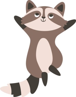 Rakun Hayvan Sıçrama Vektörü İllüstrasyonu