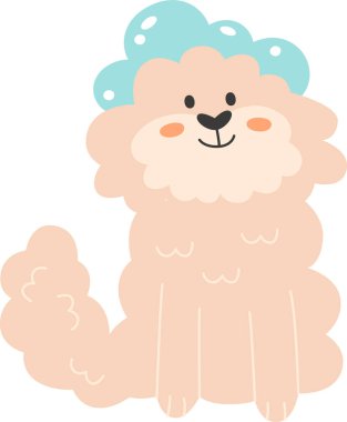 Köpek Banyo Vektörü İllüstrasyonu