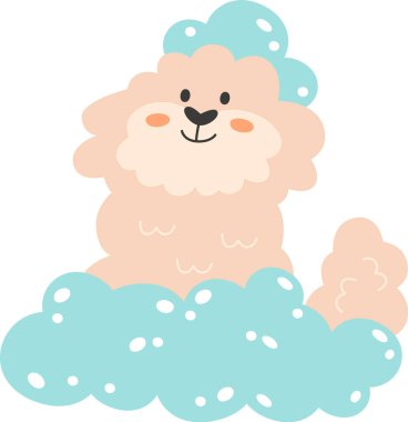 Köpek Banyo Vektörü İllüstrasyonu