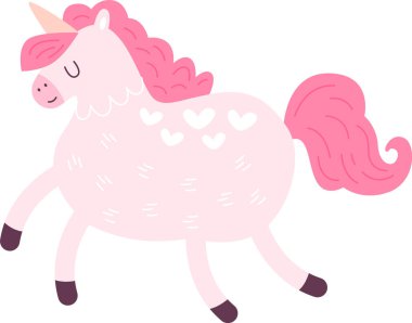 Tek boynuzlu at Sihirli Hayvan Vektörü İllüstrasyonu