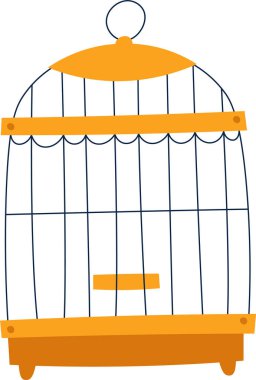 Kuş Kafesi Metal Vektör İllüstrasyonu