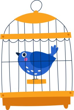 Kuş Vektörü İllüstrasyonlu Kafes