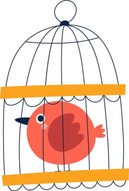 Kuş Vektörü İllüstrasyonlu Kafes