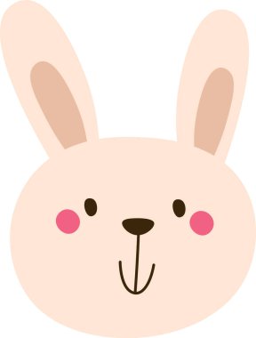 Tavşan Hayvanı Yüz Vektörü İllüstrasyonu