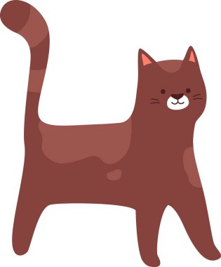 Kedi Hayvanı Kalan Vektör Çizimi