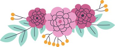 Çiçek Çiçekleri Süs Vektörü İllüstrasyonu