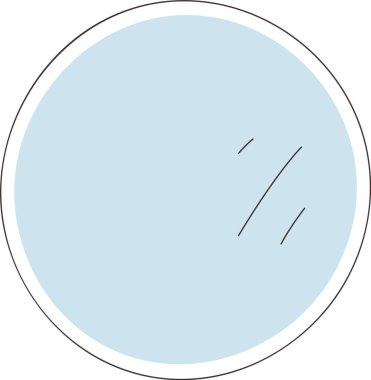 Yuvarlak Ayna Mobilya Vektörü İllüstrasyonu