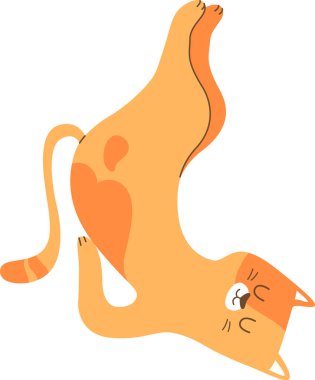 Kedi Egzersiz Yapıyor Vektör İllüstrasyonu