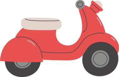 Scooter Motorsiklet Araç Vektörü İllüstrasyonu