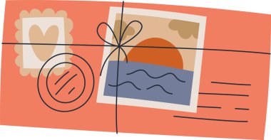 Aşk Mektubu Vektör İllüstrasyonu