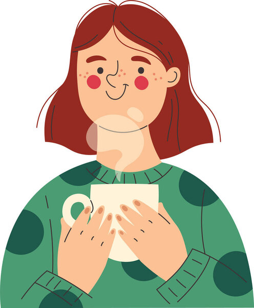 Векторная иллюстрация для девочек, пьющих чай