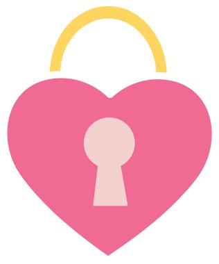 kalp kilidi ikon vektör illüstrasyonu