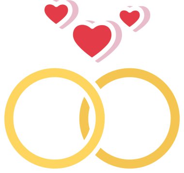 Kalp Halkaları Simge Vektörü İllüstrasyonu