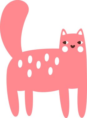 Kedi Soyutlaması Doodle Vektör İllüstrasyonu