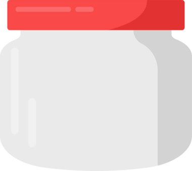 Lid Vektör İllüstrasyonlu Boş Kavanoz