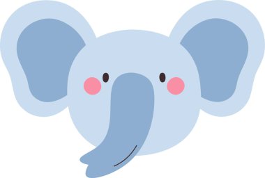 Fil Hayvanı Yüz Vektörü İllüstrasyonu