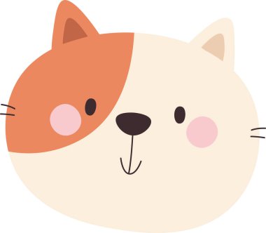 Kedi Yüzlü Vektör İllüstrasyonu