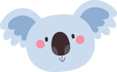 Koala Hayvan Yüzü Vektörü İllüstrasyonu